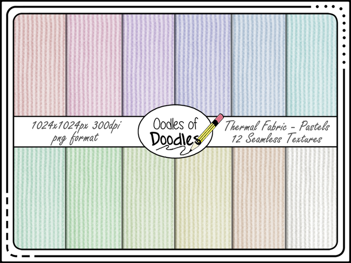 Second Life Marketplace Oodles of Doodles Thermal Fabric Pastels